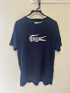 LACOSTE ネイビー Tシャツ ロゴ刺繍