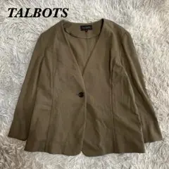 【タルボット】ノーカラージャケット コットン(L) カーキ系 JC229