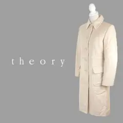 11T520☆ theory 高級 カシミヤ アンゴラ ロングコート アウター