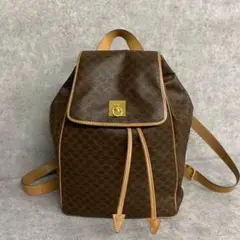 極 美品 セリーヌ マカダム ブラゾン 柄 レザー リュックサック バックパック