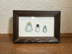 【ハンドメイド】シーグラスアート　ペンギン軍団