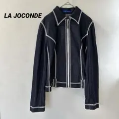ラジョコンタ　ネイビー ジップ　ジャケット コントラスト　ステッチ