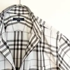 着用感の少ない美品★好カラー★人気ノバチェック★バーバリー半袖ボタンダウンシャツ