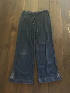 チャオパニックダークブルーワイドレッグデニムパンツ