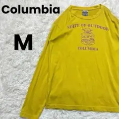 Columbia コロンビア　ロンT プリント　刺繍ロゴ　M　イエロー