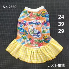 No.2550 Sサイズ 犬服 ハンドメイド ワンピース メッシュ