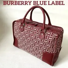 【本日最終出品日】バーバリーブルーレーベル　チェック柄　ボストンバッグ　極美品 2025年最新】BURBERRY BLUE LABEL カラー：レッド系 ボストン