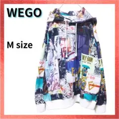 【良品】WEGO プルパーカー ビッグシルエット 総柄 オーバーサイズ ミックス