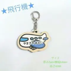 オーダー名入れ、乗り物キーホルダー 飛行機
