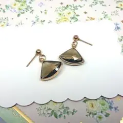 No.254☆扇（ブラウングレー） ピアス イヤリング マスクチャーム