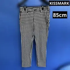 KISSMARKチェック柄スリムフィットパンツ