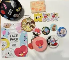 BT21 グッズセット ピンバッジ・フェイスパック・ミラーなど