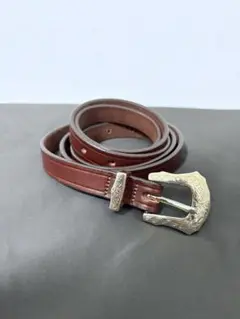 美品 Monitaly モニタリー レザーベルト ウエスタンベルト ブラウン