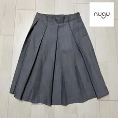 nugu ヌグ プリーツスカート グレー