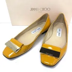 JIMMY CHOO ジミーチュウ パンプス スクエアトゥ プレート ロゴ
