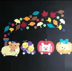 壁面飾り　秋　くだもの列車