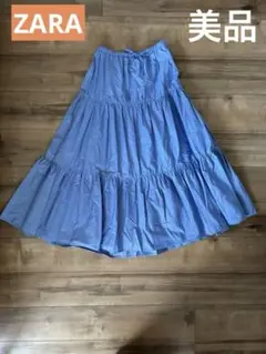 美品✨ ZARA ライトブルー フレアスカート XS