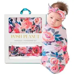 POSH PEANUT おくるみ・ヘッドラップセット OS