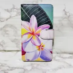 ハワイアン　プルメリア柄 手帳型iPhone7ケース