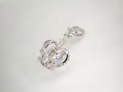 美品 タサキ 田崎真珠 K18WG ダイヤ クラウン 王冠 ペンダントトップ