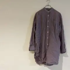 薄紫　レディース長袖　丈長い　シャツ　フリーサイズ レリューム