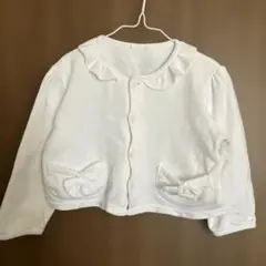 ホワイト フリル襟 カーディガン