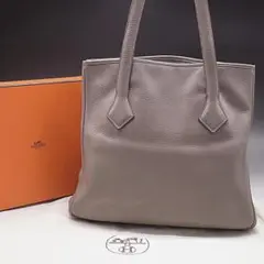 エルメス HERMES ヴィクトリア カバス トートバッグ グレー エㇳゥープ