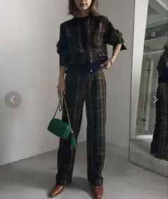 【美品】 AMERI CHEERFUL CHECK PANTS & TOP