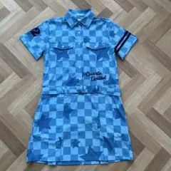 Cuarto United 水色 チェック柄 ワンピース