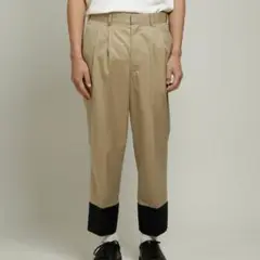 dilemma Bicolor Pants ベージュと黒
