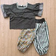mir.. AIARAI しまむら コラボ パッチワークパンツ＆トップス
