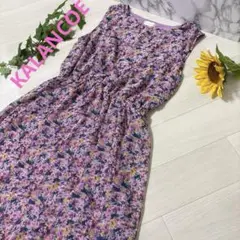 KALANCOE カランコエ　ピンク花柄ノースリーブロングワンピース　Ｌサイズ