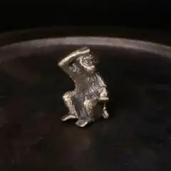 051 真鍮 置物 サル 猿 さる ビンテージ 風水 開運 金運 グッズ リアル