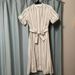 鎌倉シャツ　ストライプ 半袖シャツワンピース