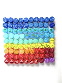 ペットボトルキャップ　カラフル　90個