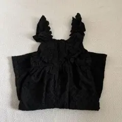 ブラックフリルノースリーブジャンプスーツ　オールインワン