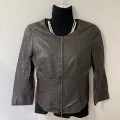 まるき屋FOXEY NEW YORK ベージュレザージャケット　38 まるき屋様専用FOXEY NEW YORK ベージュレザージャケット 38