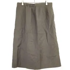 【バンベール】訳あり　ひざ丈スカート　カーキ　3XL
