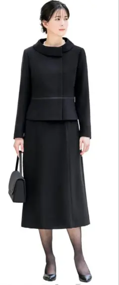 エレナ レディース 洗える 喪服 2点セット ジャケット 前開き ワンピース