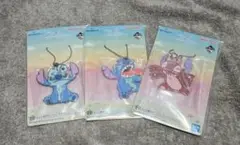 一番くじリロ&スティッチ　H賞みんな集まれ！ラバーチャムコレクション3個セット