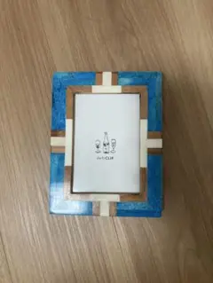 daily CLIP 木製フォトフレーム 青と木目