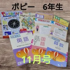 【ポピー　 6年生】　 11月号　国語　算数　英語　家庭学習　テキスト7点セット