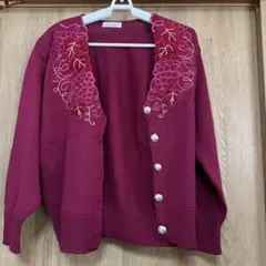 ライトブルー ニットカーディガン