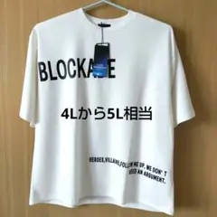 ☆新品☆4Lから5L相当 メンズ 半袖Tシャツ プリント オフホワイト