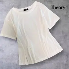 美品！　Theory　ウエストタック　半袖カットソー　WHITE　S