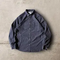 USA古着バナリパBANANA REPUBLIC小紋柄風ドット柄シャツネイビーL