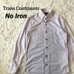 Trans Continents ノンアイロン長袖シャツ ライトピンク Sサイズ
