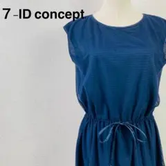 7-ID concept ネイビー ノースリーブワンピース【T123】