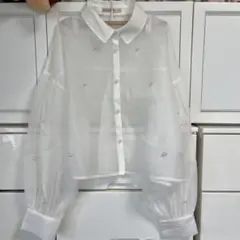 パール シアーシャツ ホワイト