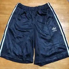 アディダス adidasトレフォイル 3本ライン ショートパンツ 黒 Lサイズ
